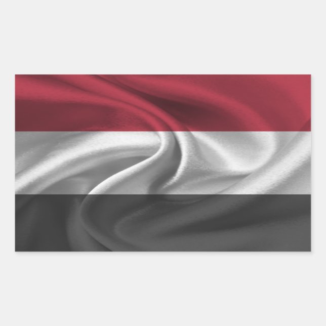 Sticker Rectangulaire Drapeau du Yémen (Devant)