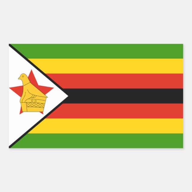 Sticker Rectangulaire Drapeau du Zimbabwe (Devant)