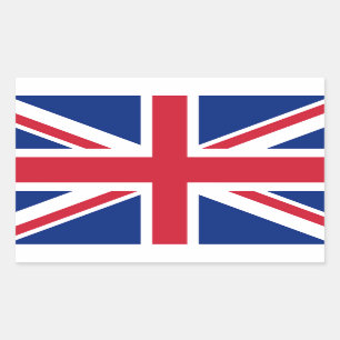 Sticker Rectangulaire Drapeau d'Union Jack du R-U - version authentique