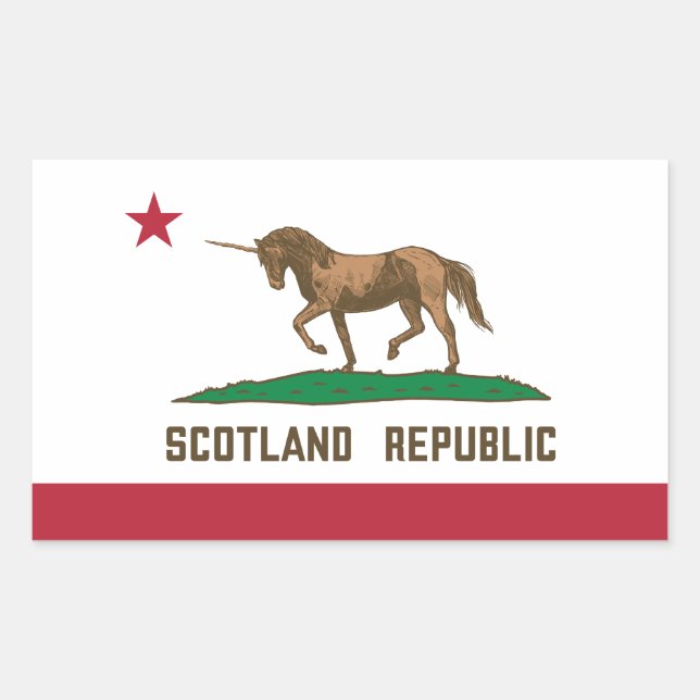 Sticker Rectangulaire Drapeau écossais Californie Unicorne (Devant)