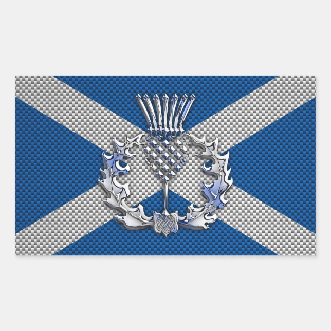 Sticker Rectangulaire Drapeau écossais en fibre de carbone (Devant)