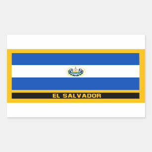 Sticker Rectangulaire Drapeau El Salvador