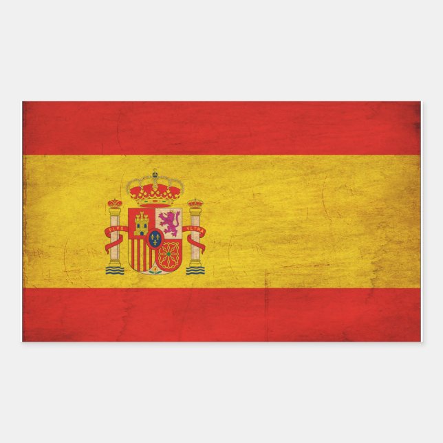 Sticker Rectangulaire Drapeau Espagne (Devant)
