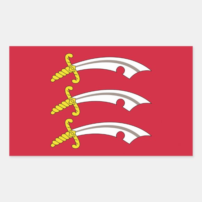 Sticker Rectangulaire Drapeau Essex england symbole épée (Devant)