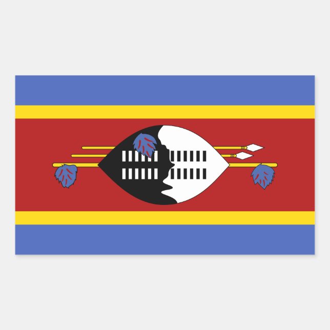 Sticker Rectangulaire Drapeau Eswatini (Devant)