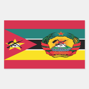 Sticker Rectangulaire Drapeau et emblème du Mozambique