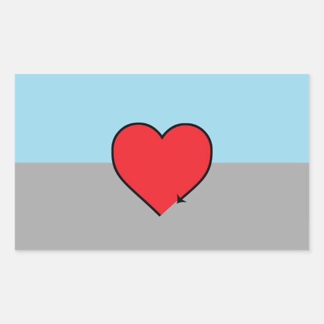 Sticker Rectangulaire Drapeau et symbole de la fierté autosexuelle (Devant)