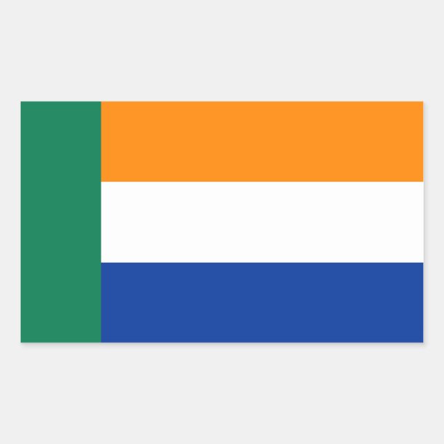 Sticker Rectangulaire Drapeau ethnique du peuple afrikaner (Devant)