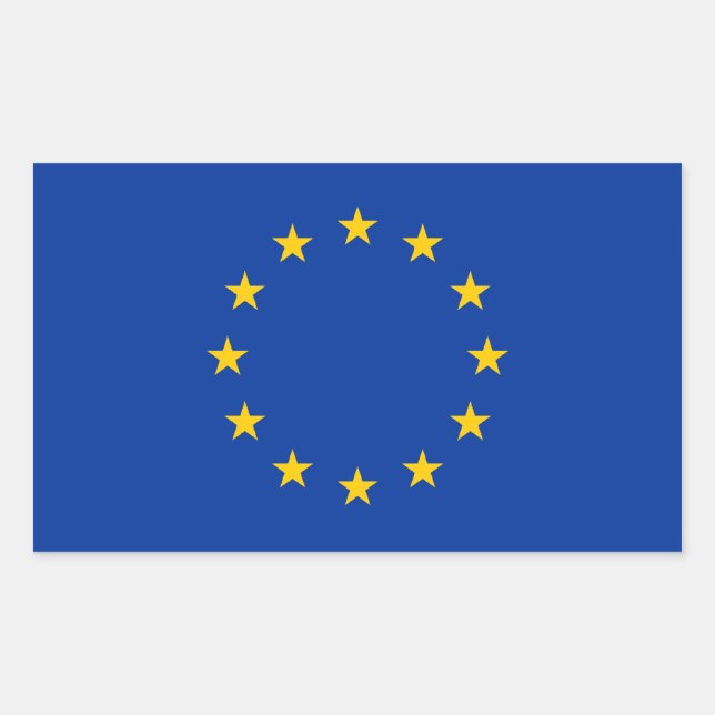 Sticker Rectangulaire Drapeau Europe/Union européenne (Devant)