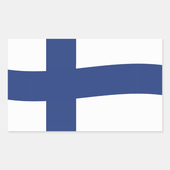 Sticker Rectangulaire Drapeau finlandais (Devant)