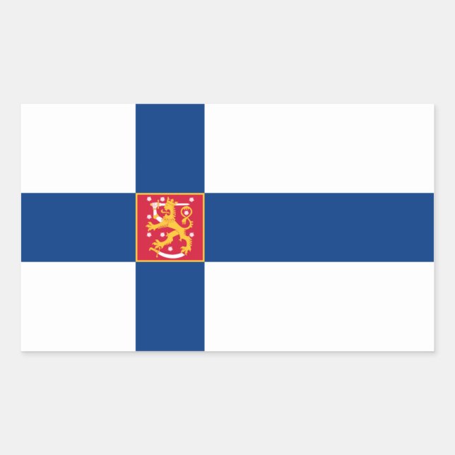 Sticker Rectangulaire Drapeau Finlande/Finlande/Finlande (Devant)