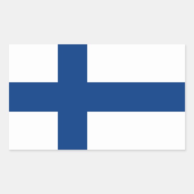 Sticker Rectangulaire Drapeau Finlande/Finlande/Finlande (civil) (Devant)