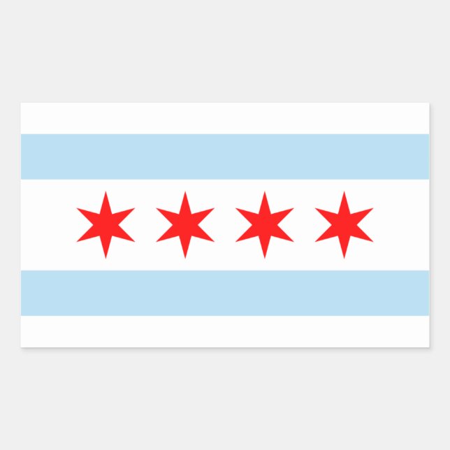 Sticker Rectangulaire Drapeau FOUR Chicago (Devant)