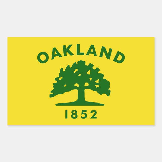 Sticker Rectangulaire Drapeau FOUR Oakland, Californie (Devant)