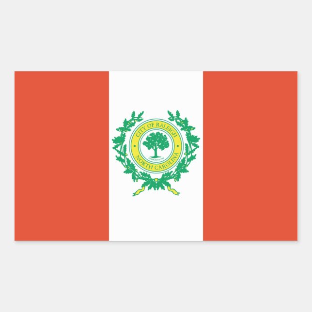 Sticker Rectangulaire Drapeau FOUR Raleigh, Caroline du Nord (Devant)