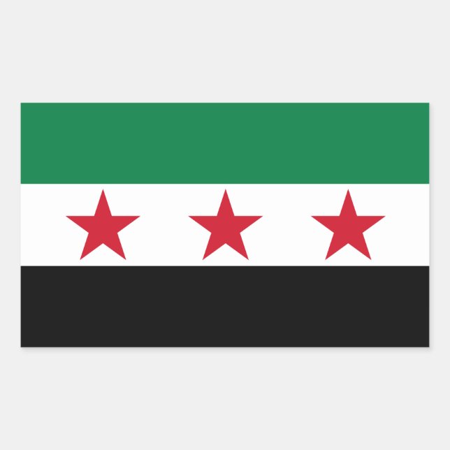 Sticker Rectangulaire Drapeau FOUR Syrie (Devant)