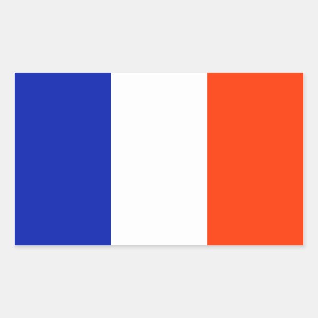 Sticker Rectangulaire drapeau français (Devant)