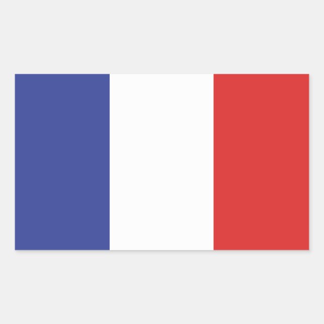Sticker Rectangulaire Drapeau français France première France insoumise  (Devant)