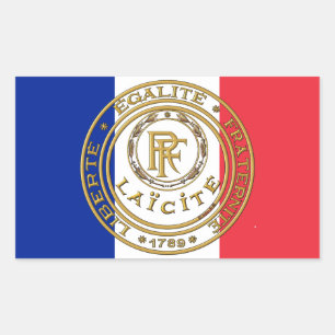 Sticker Rectangulaire drapeau français laïcité