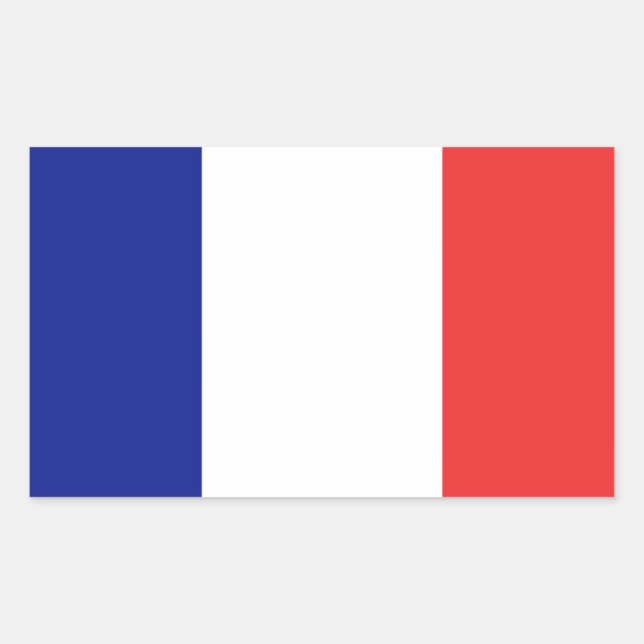 Sticker Rectangulaire Drapeau français Tricolore (Devant)