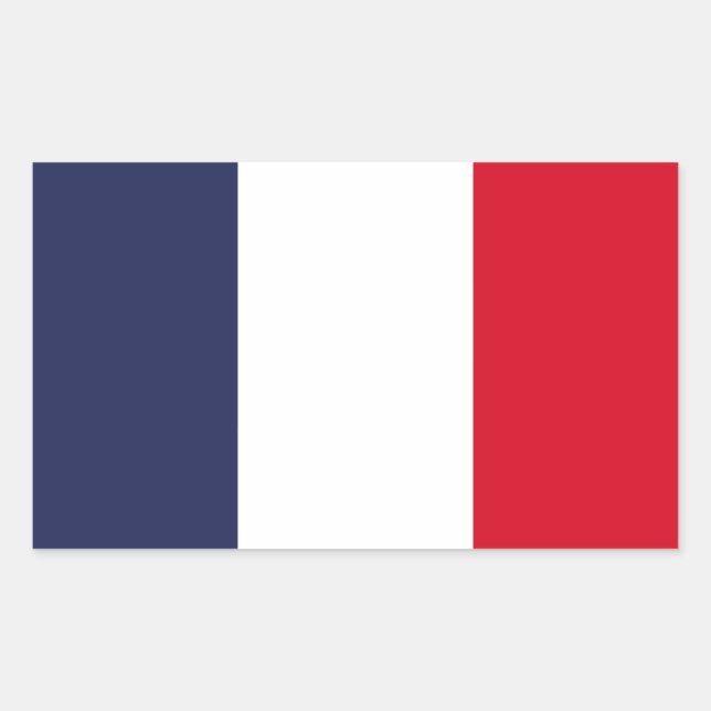 Sticker Rectangulaire Drapeau France (Devant)