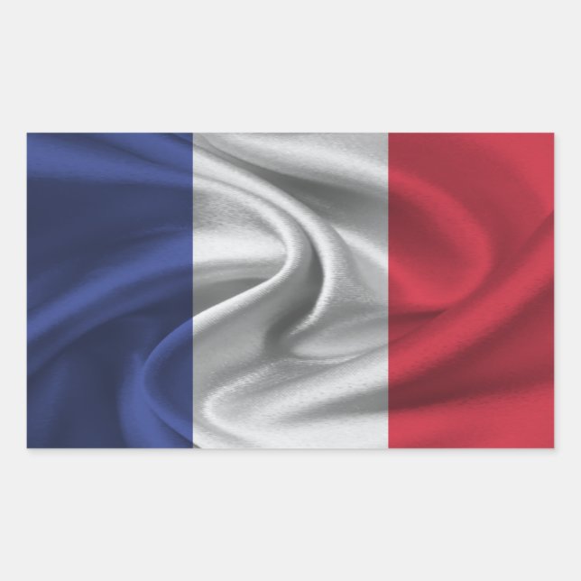 Sticker Rectangulaire Drapeau France (Devant)