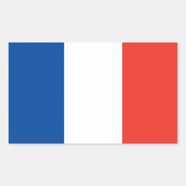 Sticker Rectangulaire Drapeau France (Devant)