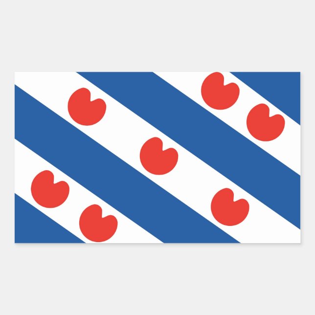 Sticker Rectangulaire Drapeau frison Pays-Bas région (Devant)