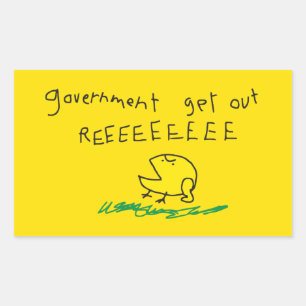 Sticker Rectangulaire Drapeau Gadsden Gouvernement dehors REE SNEKDROITE