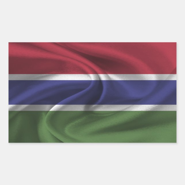Sticker Rectangulaire Drapeau Gambie (Devant)