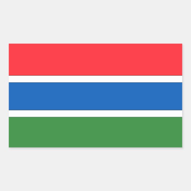 Sticker Rectangulaire Drapeau Gambie (Devant)