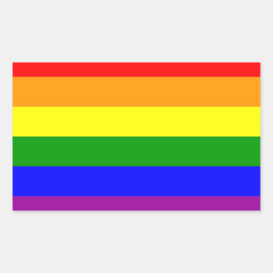 Sticker Rectangulaire Drapeau gay pride / Drapeau arc-en-ciel