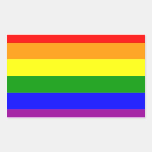 Sticker Rectangulaire Drapeau gay pride / Drapeau arc-en-ciel (Devant)