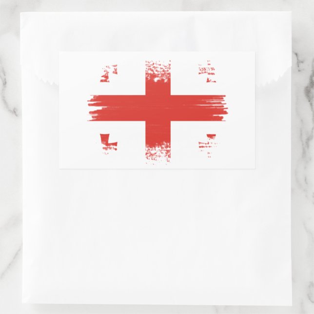 Sticker Rectangulaire Drapeau géorgien (Sac)