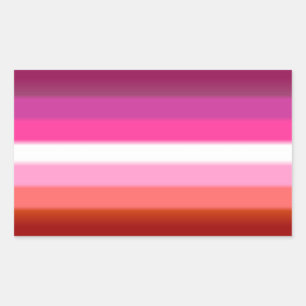 Sticker Rectangulaire Drapeau Gradient Pride Lesbian (rouge à lèvres) de