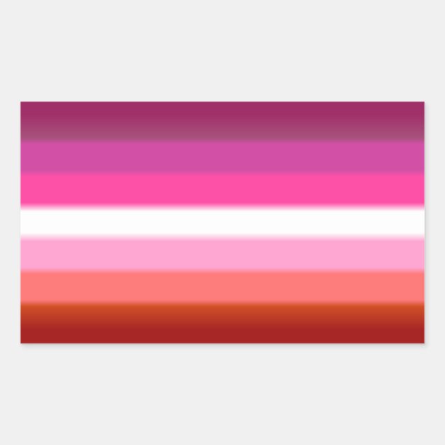 Sticker Rectangulaire Drapeau Gradient Pride Lesbian (rouge à lèvres) de (Devant)