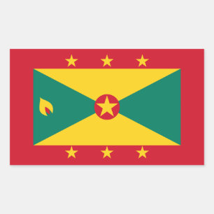 Sticker Rectangulaire Drapeau Grenadien, Drapeau Grenade