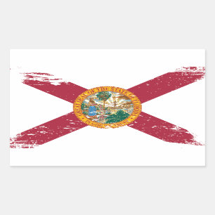 Sticker Rectangulaire Drapeau Grunge Florida
