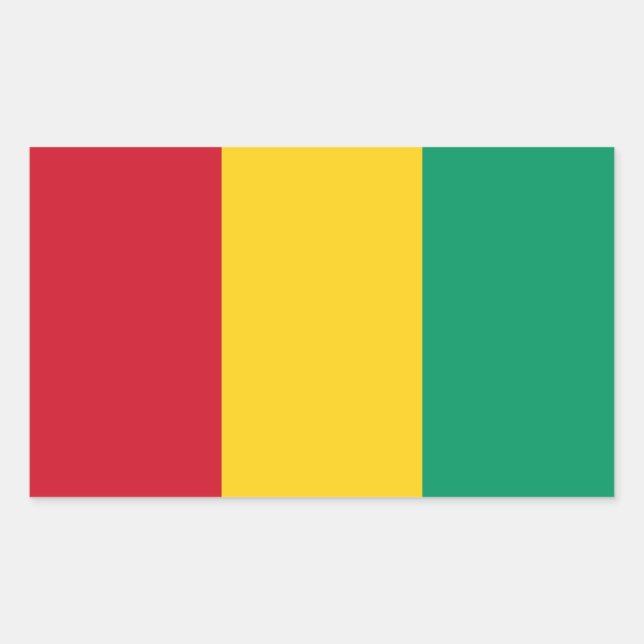 Sticker Rectangulaire Drapeau Guinée (Devant)