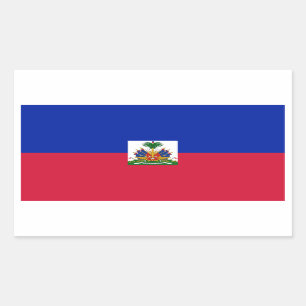 Sticker Rectangulaire Drapeau Haïti/Haïti