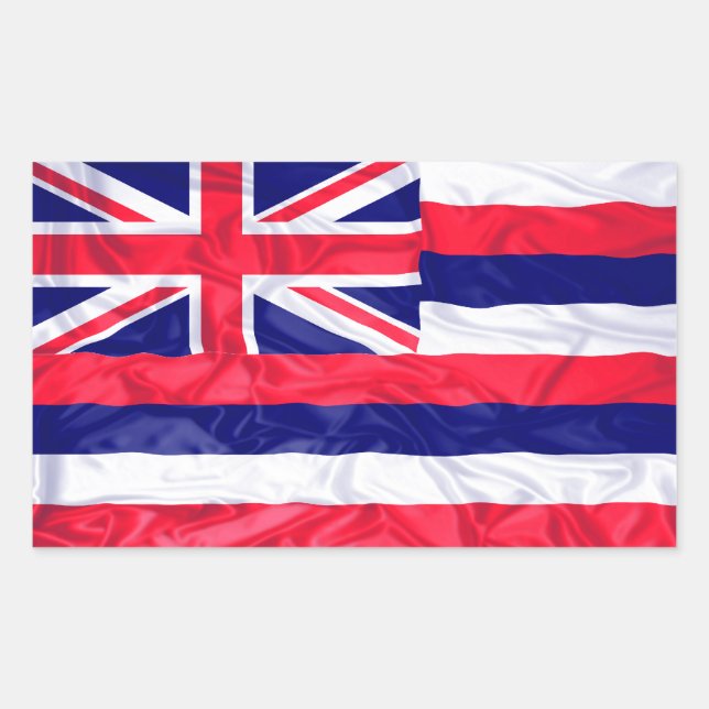 Sticker Rectangulaire Drapeau Hawaii (Devant)
