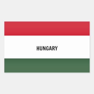Sticker Rectangulaire Drapeau Hongrie