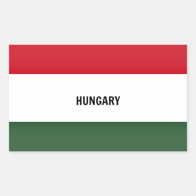 Sticker Rectangulaire Drapeau Hongrie (Devant)