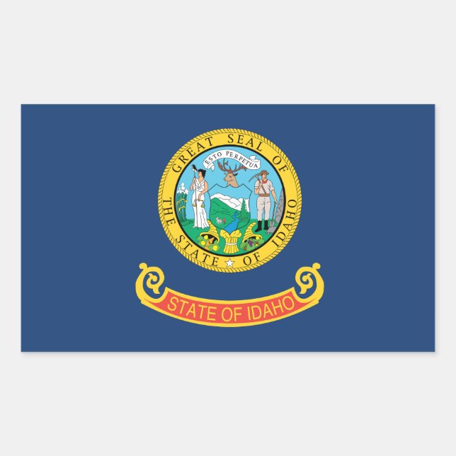 Sticker Rectangulaire Drapeau Idaho (Devant)