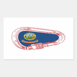 Sticker Rectangulaire Drapeau Idaho Escalade carabiner