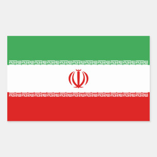 Sticker Rectangulaire Drapeau Iran/Iran/Iran