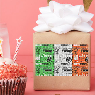 Sticker Rectangulaire Drapeau irlandais Kiss Me