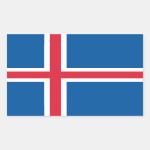 Sticker Rectangulaire Drapeau Islande