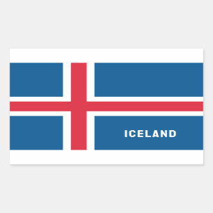 Sticker Rectangulaire Drapeau Islande