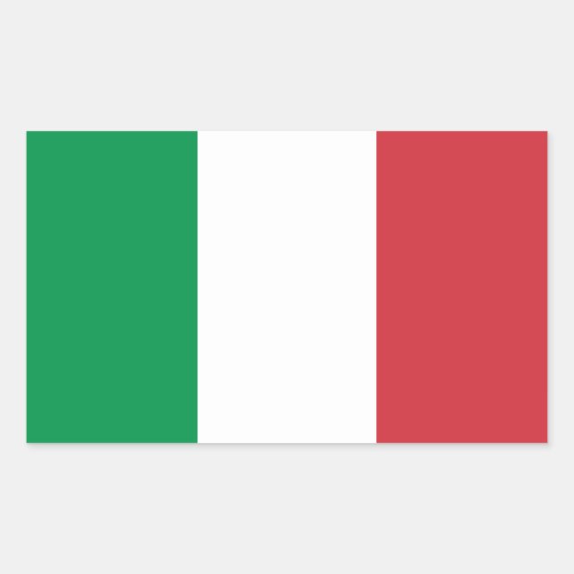 Sticker Rectangulaire Drapeau Italie (Devant)